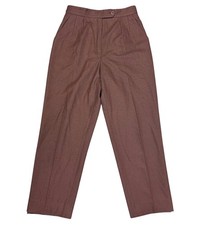 VTG 90s Harve Benard Brown High Waisted Pleated Wool Blend Trouser Pants Size 8