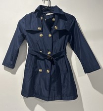 Ollies Place Kids Girls Trench Coat Size 7 Navy