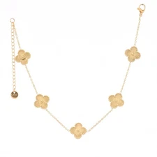 Flower Anklet Bracelet Adjustable Gold Silver Plated Stainless Steel AK 20