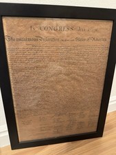 Declaration of Independence: In Congress July 4, 1776 Replica 14x18 Frame