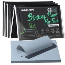 800PCS Bamboo Charcoal Blotting Paper for Oily Skin - Large 100x70MM Sheets