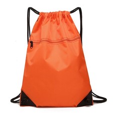 Drawstring Backpack String Bag Sackpack Gym Sack with Zip Pocket for Sports, ...