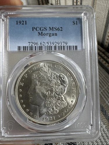 1921 Philadelphia $1 Morgan Silver Dollar PCGS MS 62