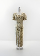 Vtg Atina Karon Crosby Maxi Dress Cottagecore Coquette Floral Lace Trim Size 10