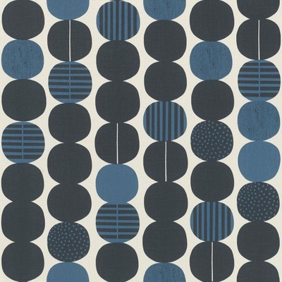 Retro Kreise Tapete Marine und Creme Struktur Vinyl Feature Wall