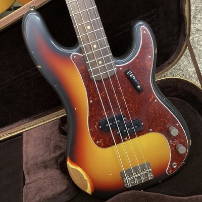 Electric Bass Guitar Nash Guitars PB-63 3 Tone Burst Alder Body Relic Maple Neck