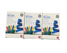 3x GE StayBright 50-Count 12.2-ft Multicolor LED Plug-In Christmas String Lights