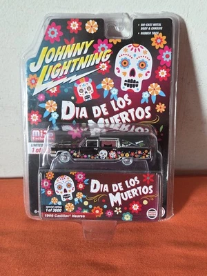 1/64 JOHNNY LIGHTNING 1966 CADILLAC HEARSE DIA DE LOS MUERTOS New - Image 1 of 4