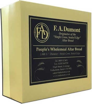 1 3/8'' People's Single Cross Sealed Rand Kommunion Brot Box mit 1000 Vollkorn