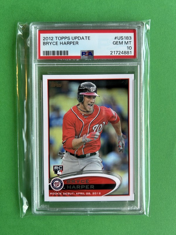 2012 Topps Update Bryce Harper #US183 Rookie RC PSA 10 GEM Graded Rookie Debut