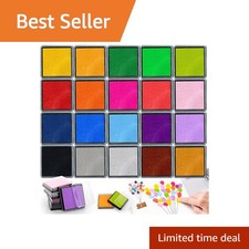 RAINFLOW 20 Color Washable Ink Pads for Stamps