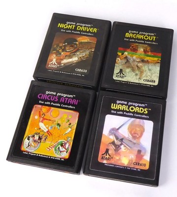 Atari 2600 -- BREAKOUT, WARLORDS, NIGHT DRIVER, CIRCUS ATARU - Paddle Spiele