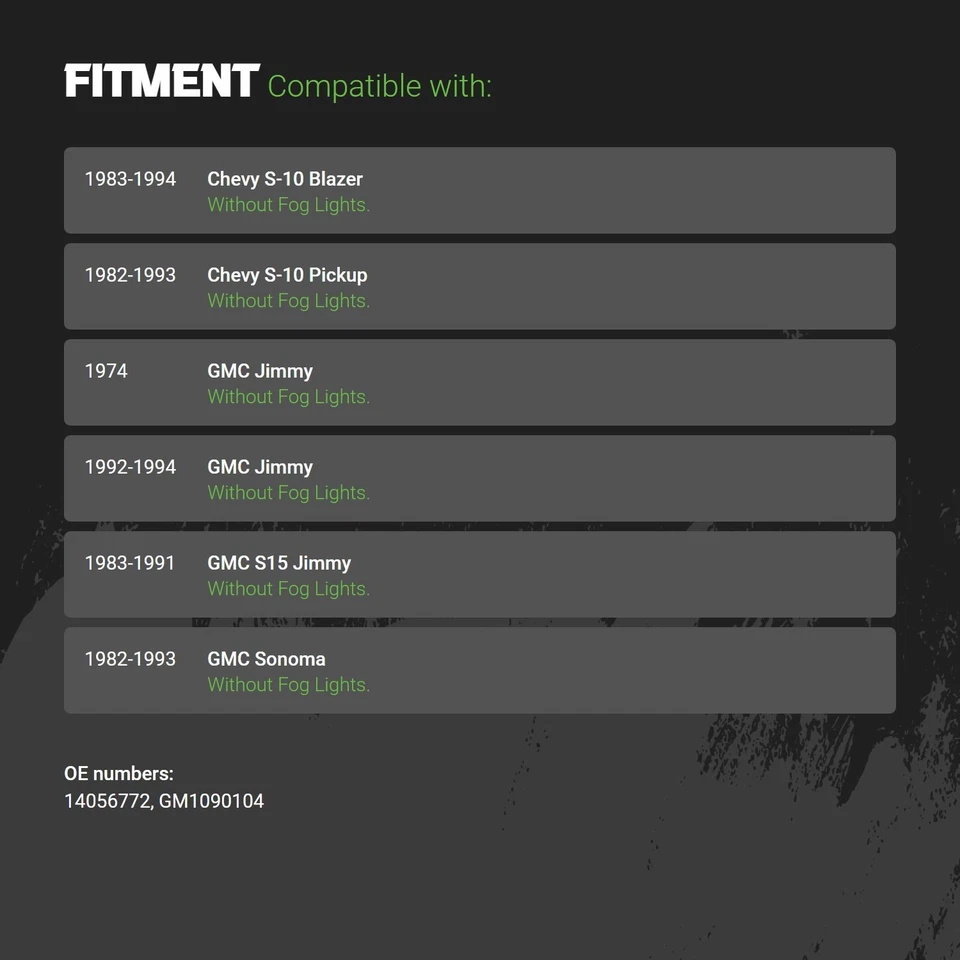 Bumper Air Deflector For Chevy S10 82-93 Replacement Front Standard Line Foto 2 de 2