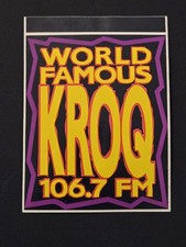 Vintage NEW World Famous KROQ 106.7 FM Radio Station Sticker LA 