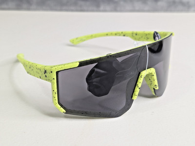 NWT CaliBlue Sunglasses Yellow Black Shield Wrap Athletic Active Cycling Sports