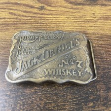 Vintage Jack Daniels Whiskey Belt Buckle Old No 7 Brand Solid Bronze Distillery