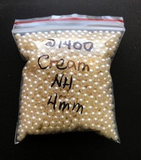 1,400 4mm Ivory/Cream Faux Pearl No Hole Jewelry/Craft Making/Supplies