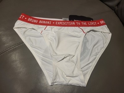 Bruno Banani 'Mars 500' Mens Tanga Brief Size Medium / 32in White & Red BNWT