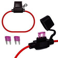 2pcs 18AWG Gauge Inline Fuse Holder with 3A Maxi Fuse Waterproof for Car Aud...