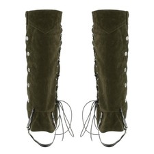Pirate Boot Covers Knight Warrior Costume Accessories Medieval Gaiters Green