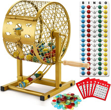 12.6" Tall Bingo Game Sets with Steel Cage, Professional Bingo Game for Adults/K