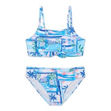 Wonder Nation Girls Paradise Print Bikini Top and Bottoms Swim Set - S 6-6X 