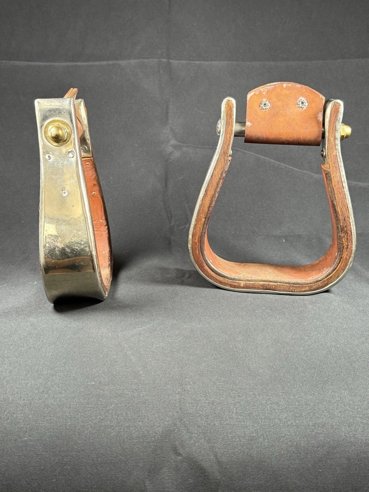 Vtg Engraved Diablo Silver Western Saddle Stirrups 2 inch