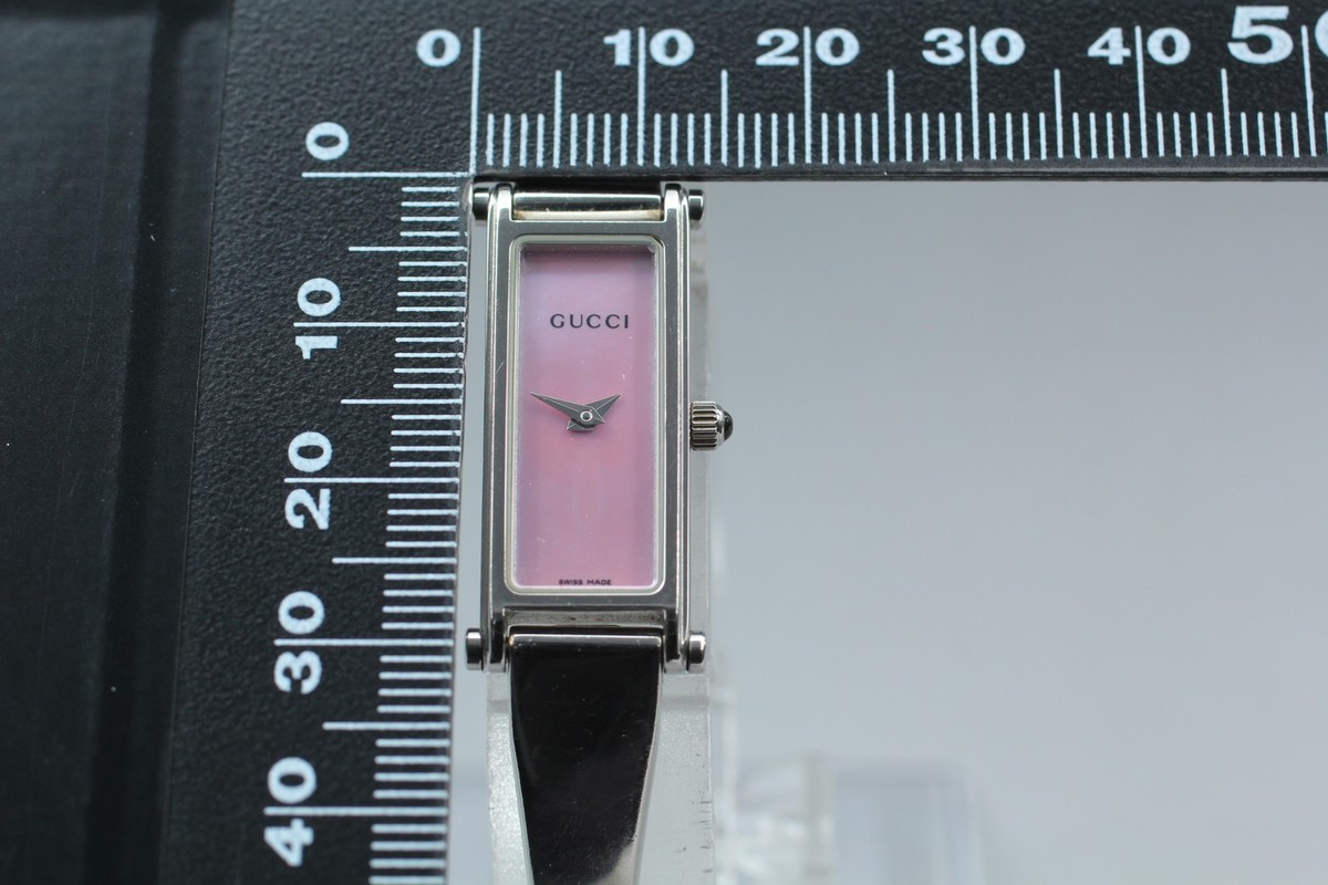 Near MINT] GUCCI 1500L 12mm Pink Shell Dial Silver QZ