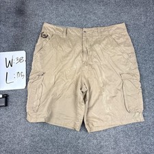 Billabong Cargo Shorts Size 38 Khaki Tan Embroidered Logo Khaki/Tan Polyester