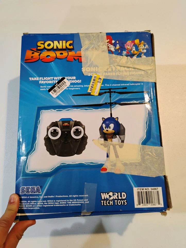 Sonic The Hedgehog Remote Control Boom Jetpack Helicopter Flying Figure 12" - Image 3 of 3