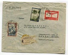 Argentina registered cover B. Aires to Praha Czechoslovakia 2.9.1947 s/scans