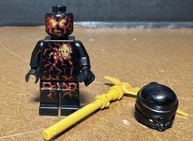 Lego Minifigure Cole NRG 9572 Black Ninja Ninjago Mini Figure with weapon