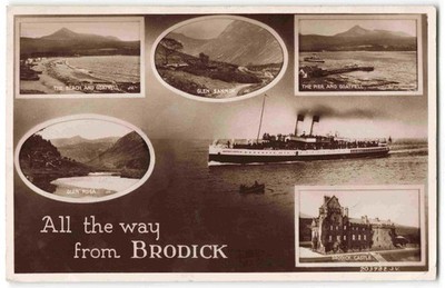 Brodick Isle of Arran Multiview Duchess of Argyll Steamer - 1941 RPPC V23