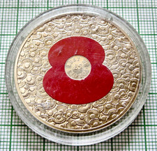 JERSEY 2014 5 POUNDS, Remembrance Day - Poppies UNC COLOURED in Capsule