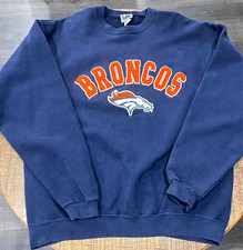 Lee Sport Denver Broncos NFL Football Navy Crewneck Pullover Sweatshirt Size XL