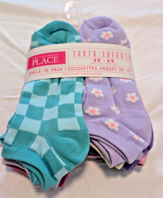 The Children s Place Girls Ankle Socks 10-Pack Shoes Size 3Y-6Y