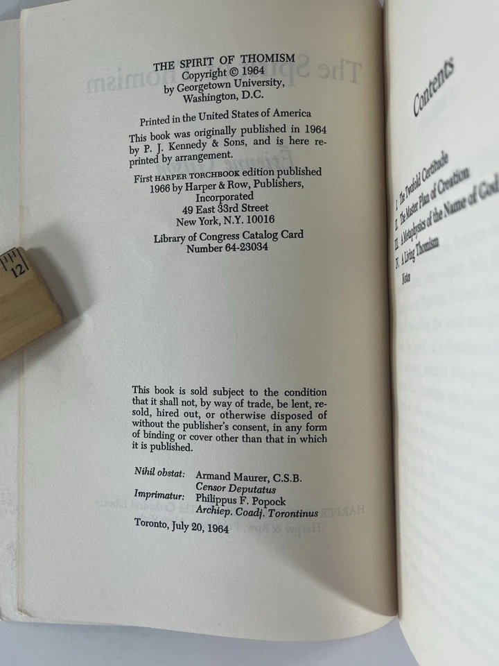 Catholic Philosophy ~ The Spirit of Thomism 1966 Étienne Gilson PB ~ Harper Torc Foto 4 de 4