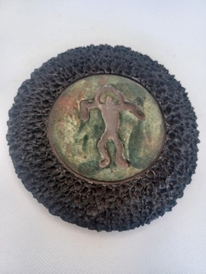 4 Ben Diller Raku Coasters Hawaii Petroglyph Tiki Lava Goddess Lovers PP-113