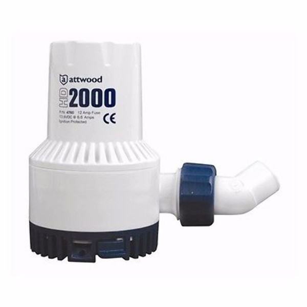 Attwood 4760-4 Bilgepumpe Schwerlast 2000GPH 12V Hose1-1/8 Submersib Boot Meer--image
