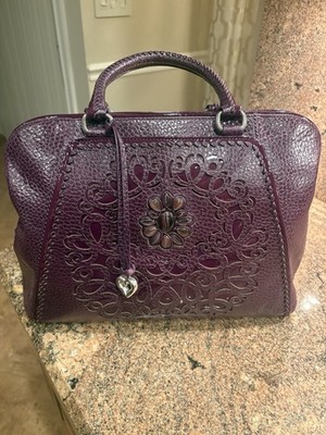 BRIGHTON JOELLE  PEBBLED LEATHER BEADED/EMBOSSED.  NEW W/TAGS.  ORIG. $440