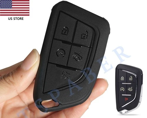 Black Smart Key Case Shell Fit Cadillac Remote Key Fob Cover XTS XT5 ATS-V CTS-V
