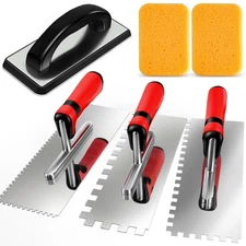 6Pcs Tile Tools Set, Tile Trowel Concrete Tool, Notched Trowel, Grout Trowel,...