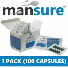 ManSure Men's Reproductive Health Ayurvedic Supplement - 1 Box ( 100 capsules )