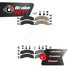 Front Ceramic Rear Semi-Metallic Brake Pads Kit For 2011-2019 GMC Sierra 2500 HD