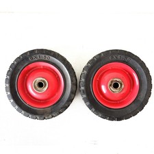 vintage Pedal Car Wagon Toy Wheels w/ 6 x 1.50 Inch Solid Tires Pair 2 Red on The Hot Collector