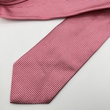 Brooks Brothers Basket Weave Silk Makers Merchants Pink White Tie Checkered