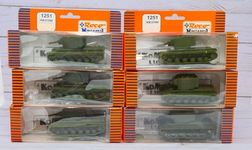 Lote de 6 Minitanques Roco Herpa 1251, Tanque ruso KW-2, 1940, Escala 1/87 HO | Zustand: New