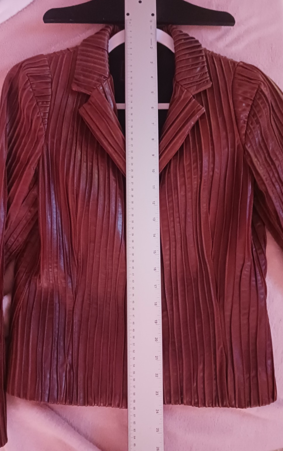 Tocca Leather Jacket Brown Red Fitted Button Plea… - image 14