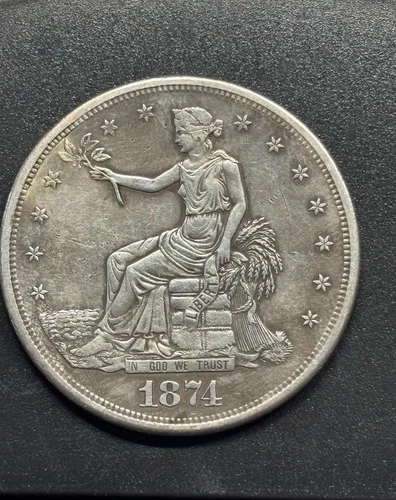 1874- S United States TRADE DOLLAR silver type COIN High Grade NO CHOP MARKS
