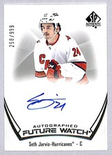 Seth Jarvis 2021-22 SP Authentic Future Watch Rookie Auto /999 #156 Carolina